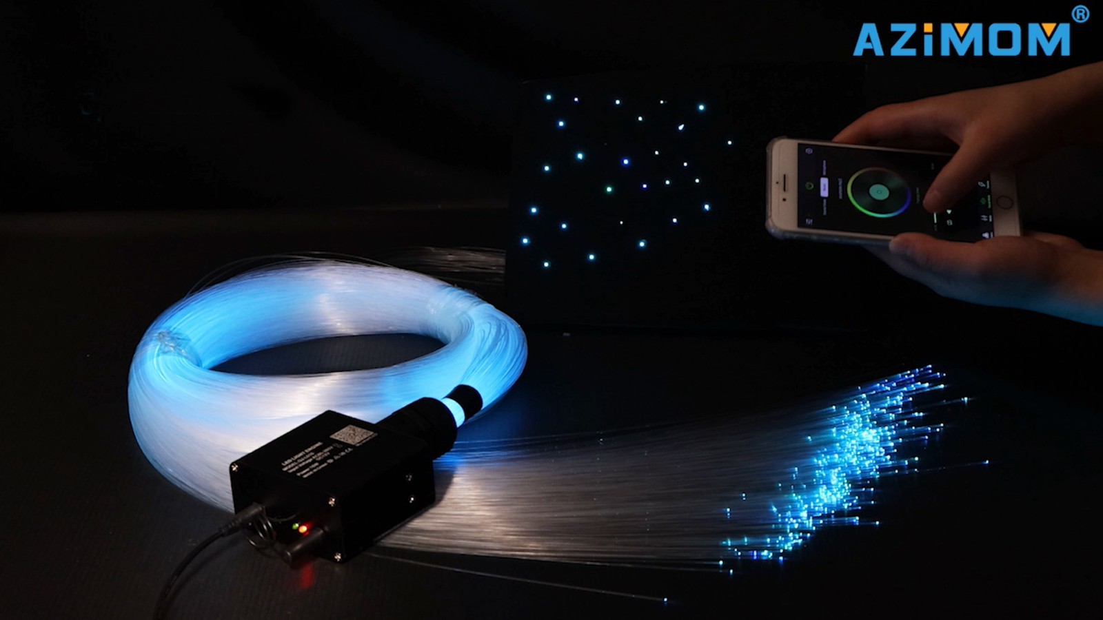 Fiber Optic Starlight Headliner 450 Strands 9.8ft 16W APP Remote Sound