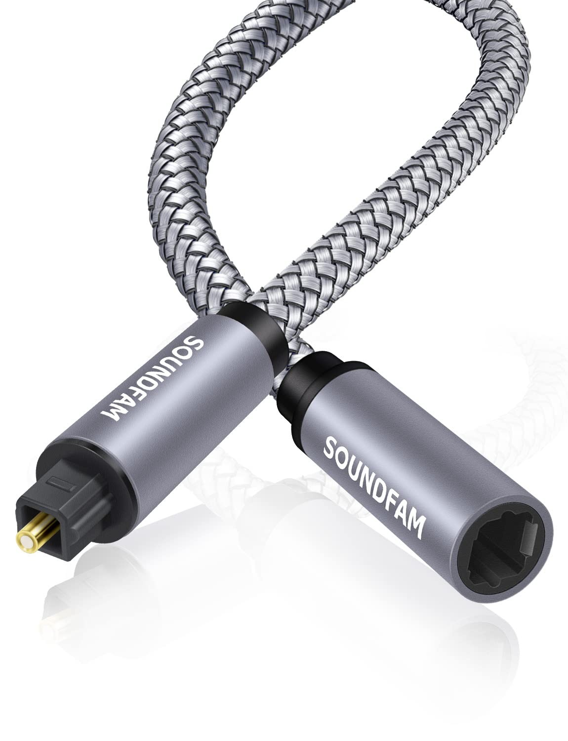 SOUNDFAM Optical Extension Cable 3Ft/1M, Toslink Male to 3ft/1M