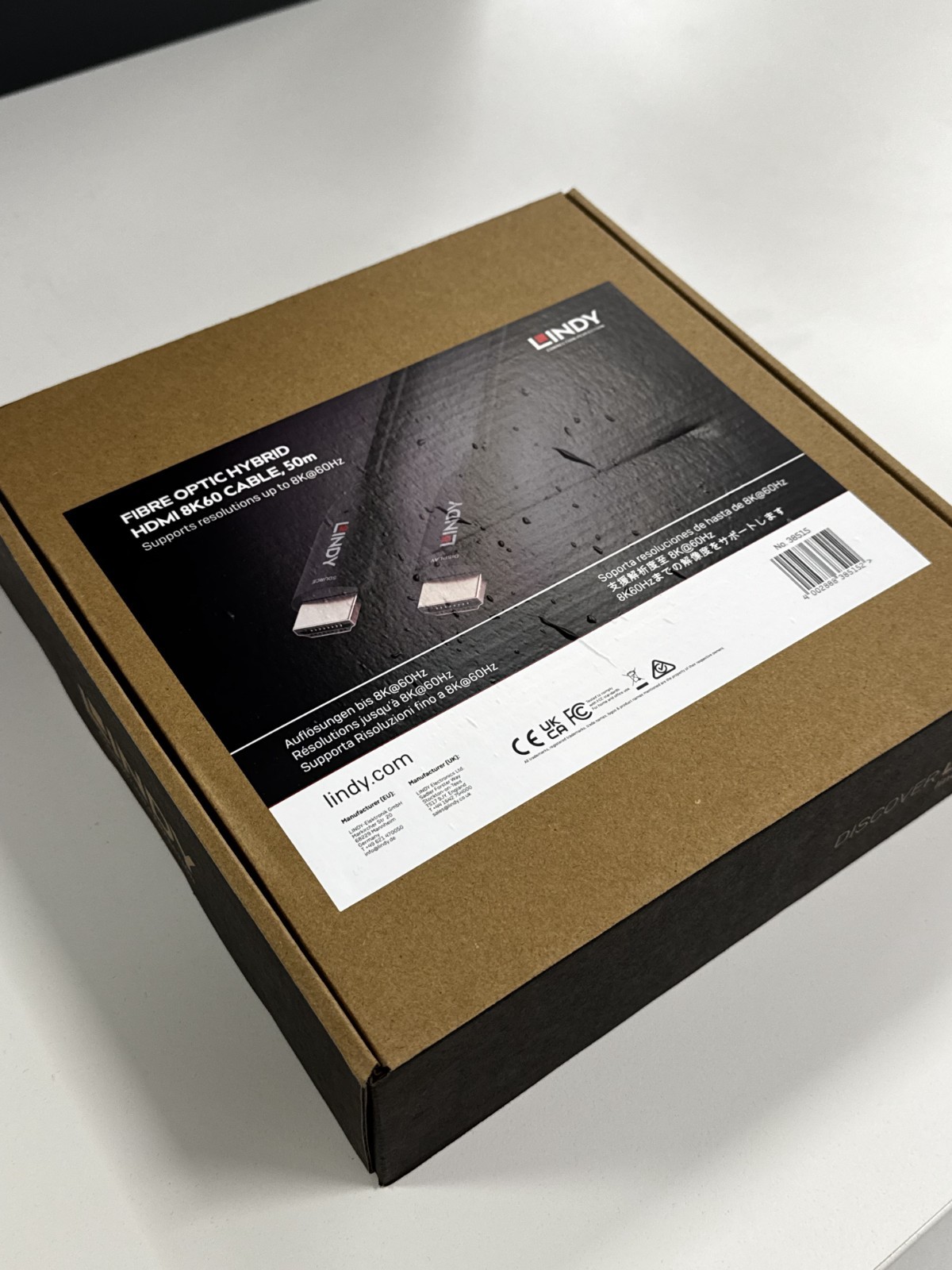Lindy Fibre Optic Hybrid HDMI 8K60 AOC Cable, 50m – 38515