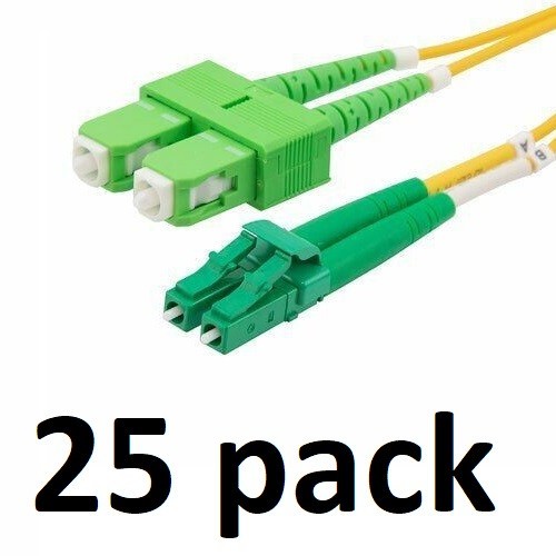 9/125 Duplex Singlemode Fiber Optic Cable Patch Cord Jumper 1M LC/APC-SC/APC