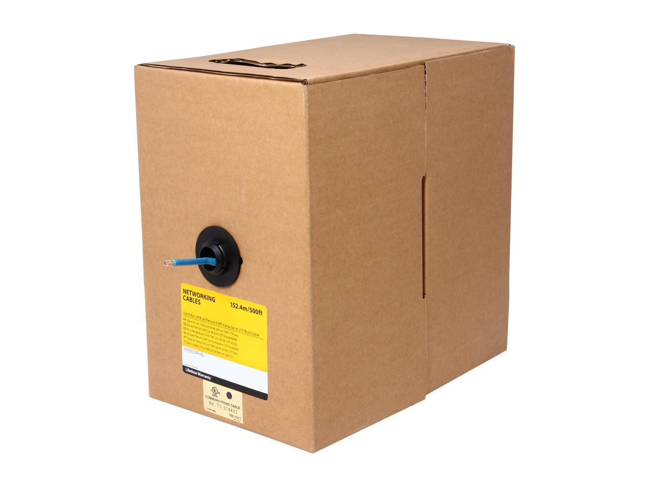 StarTech 500-Feet Roll of Blue Plenum CMP Cat5e Solid UTP Bulk Cable