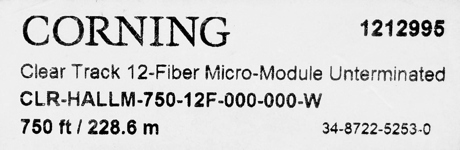 Corning Clear Track 12F Micro-Module 750ft Fiber Cable CLR-HALLM-750-12F