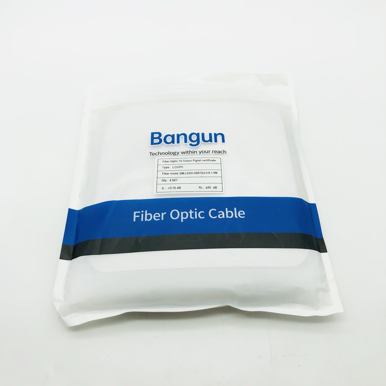 Bangun (4Pack) 12 Strand Singlemode 9/125 LC-UPC Fiber Pigtail