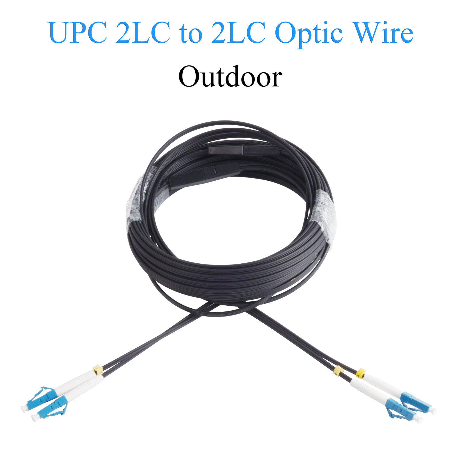 Fiber Optic Extension Wire UPC 2 LC to 2 LC Single-mode 2-core Outdoor 80M-300M