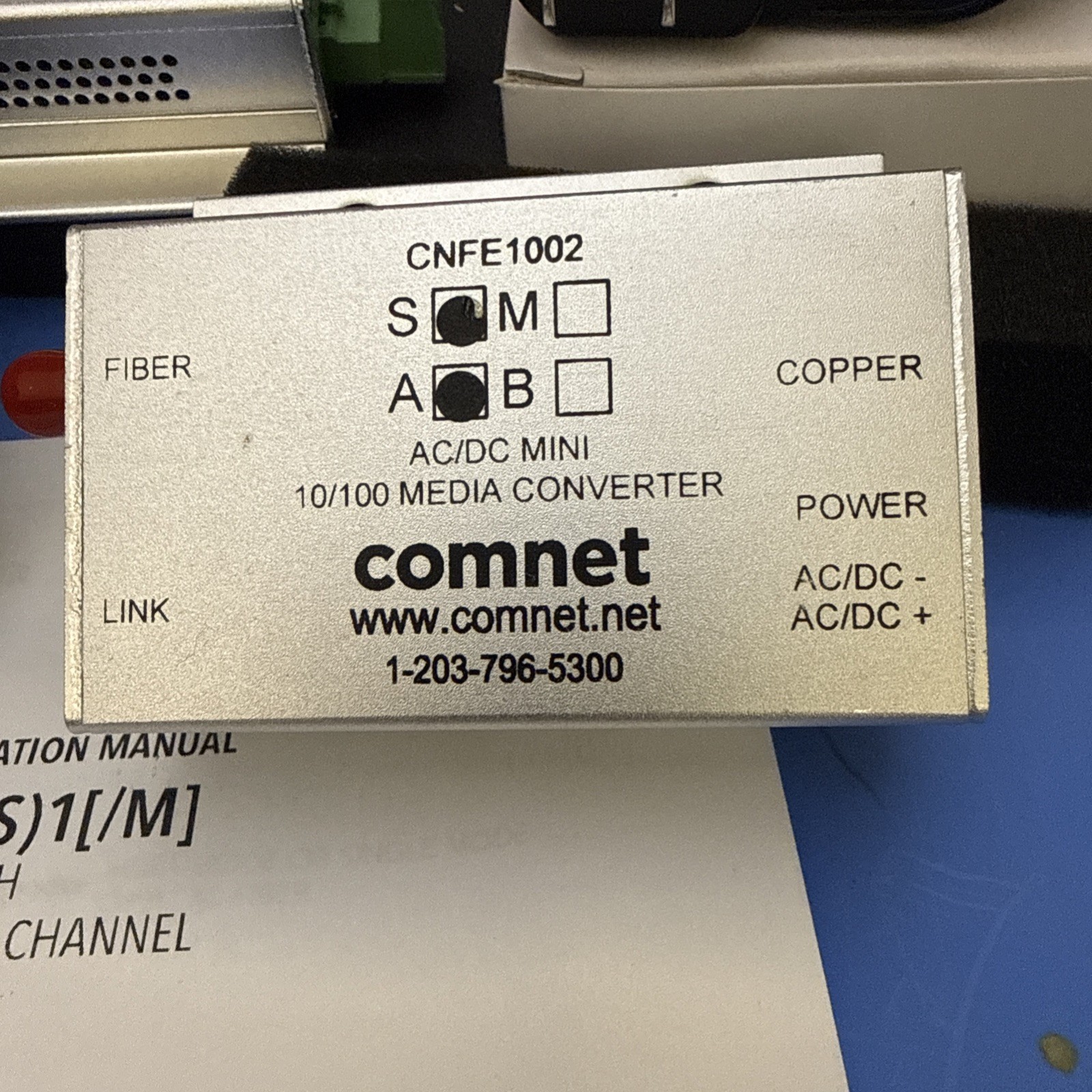 COMMNET DEVICES AND FIBER JUMPER LOT OF 5 PIECES