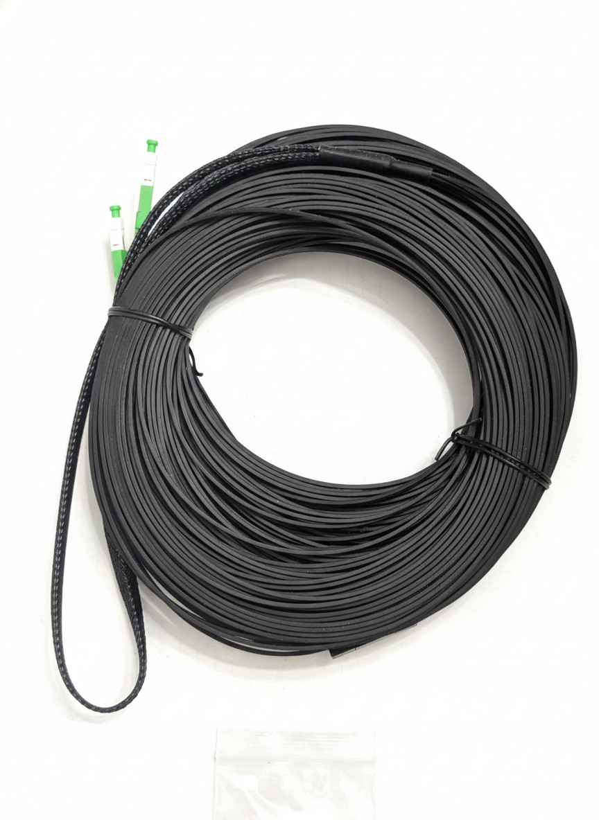 100ft Ruggedized Fiber Optic Drop Cable SC/APC to SC/APC – SMF – HWMirco-2SCAPC