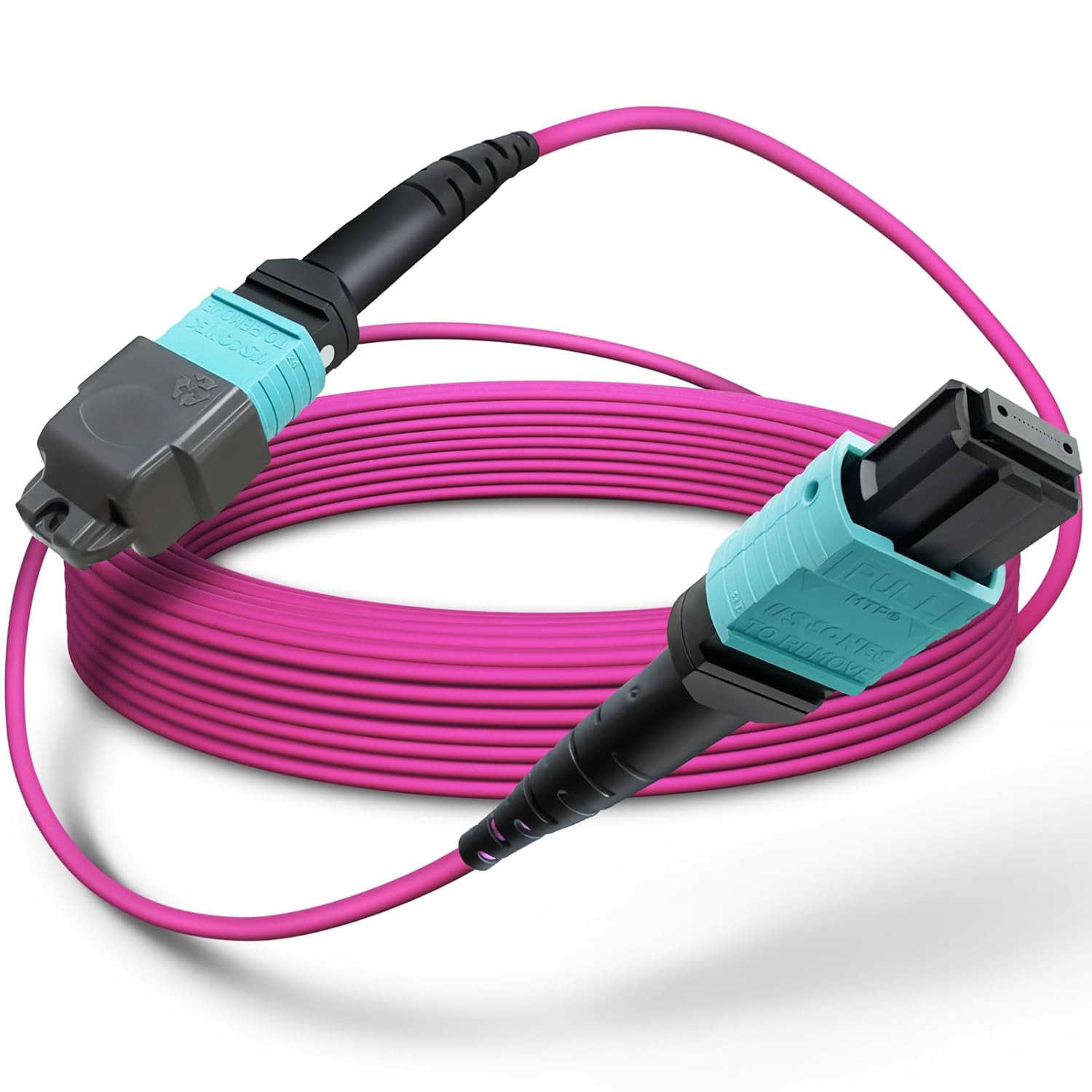 30Ft OM4 MTP/MPO Fiber Cable 12 Strand Female Plenum Patch Cord Type B