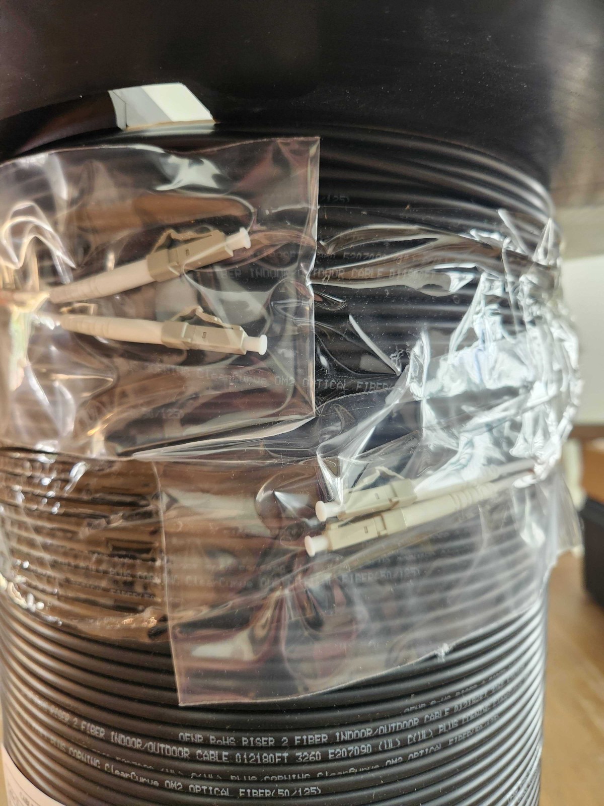 Indoor/Outdoor LC-LC 2-Strand Fiber Optic Cable Singlemode, 105 Meters