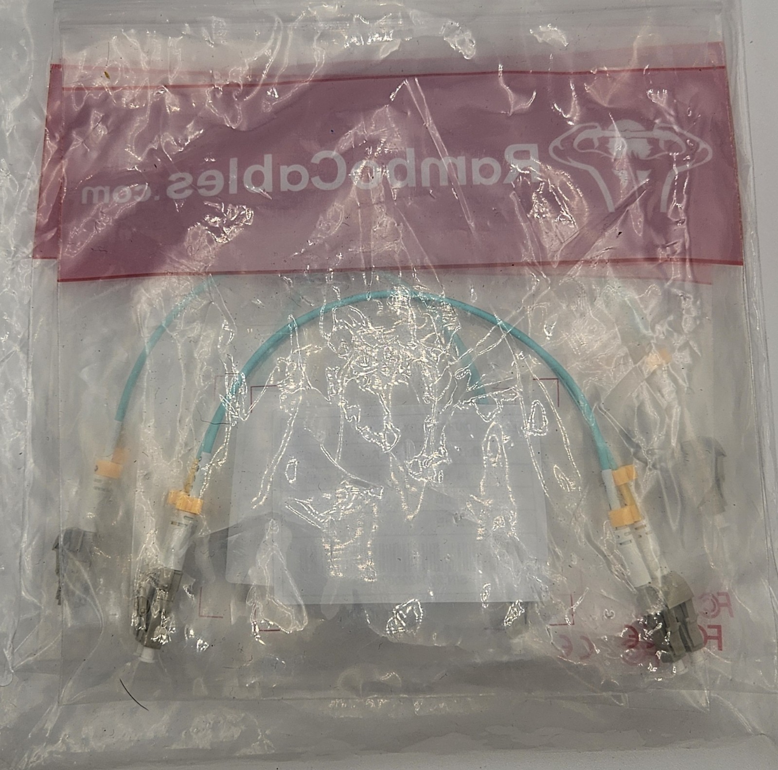 4 PCS LC Multimode Fiber Patch Cables MMF OM4 Optic Duplex 0.66ft/0.2m LSZH