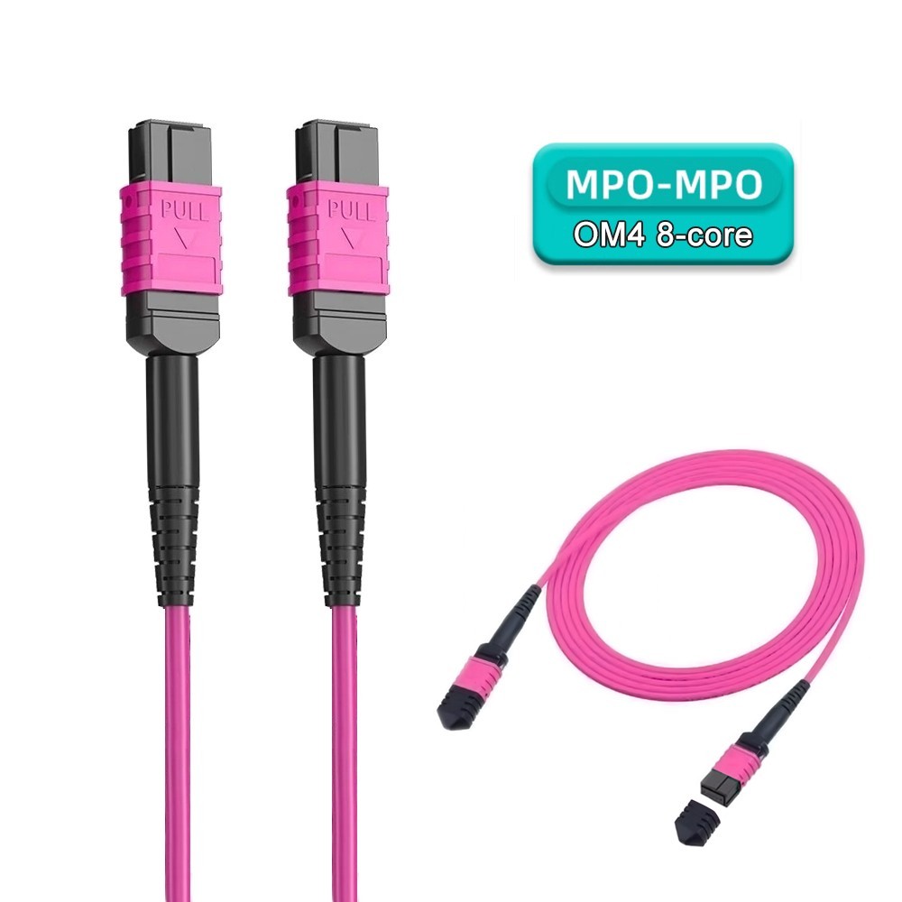 MPO to MPO Female Fiber Optic Patch Cord OM4 LSZH Cable 8 / 12 Core Type B lot