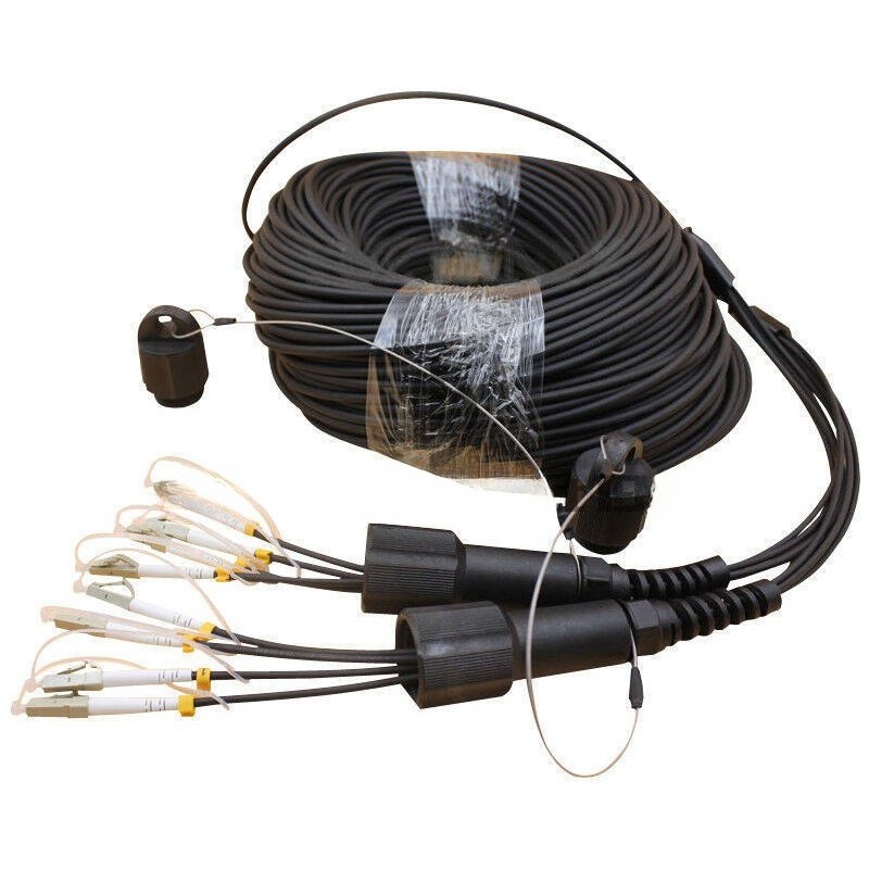 150M LC-LC UPC MM TPU Field Armored Fiber Cable 4 Strand Fiber Optic Patch Cord