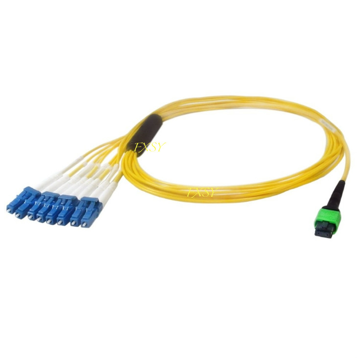 Fiber Optic Breakout Cable MPO to 4 LC 6 LC Duplex 8F 12F OS2 9/125 SM Jumper