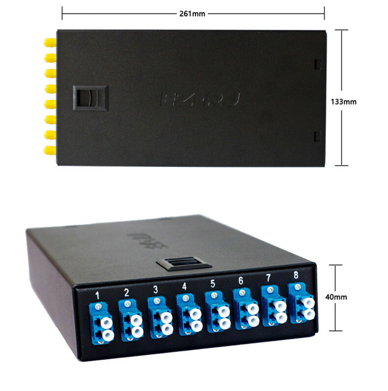8-port LC fiber optic terminal box thickened 1.0MM including flange + pigtail