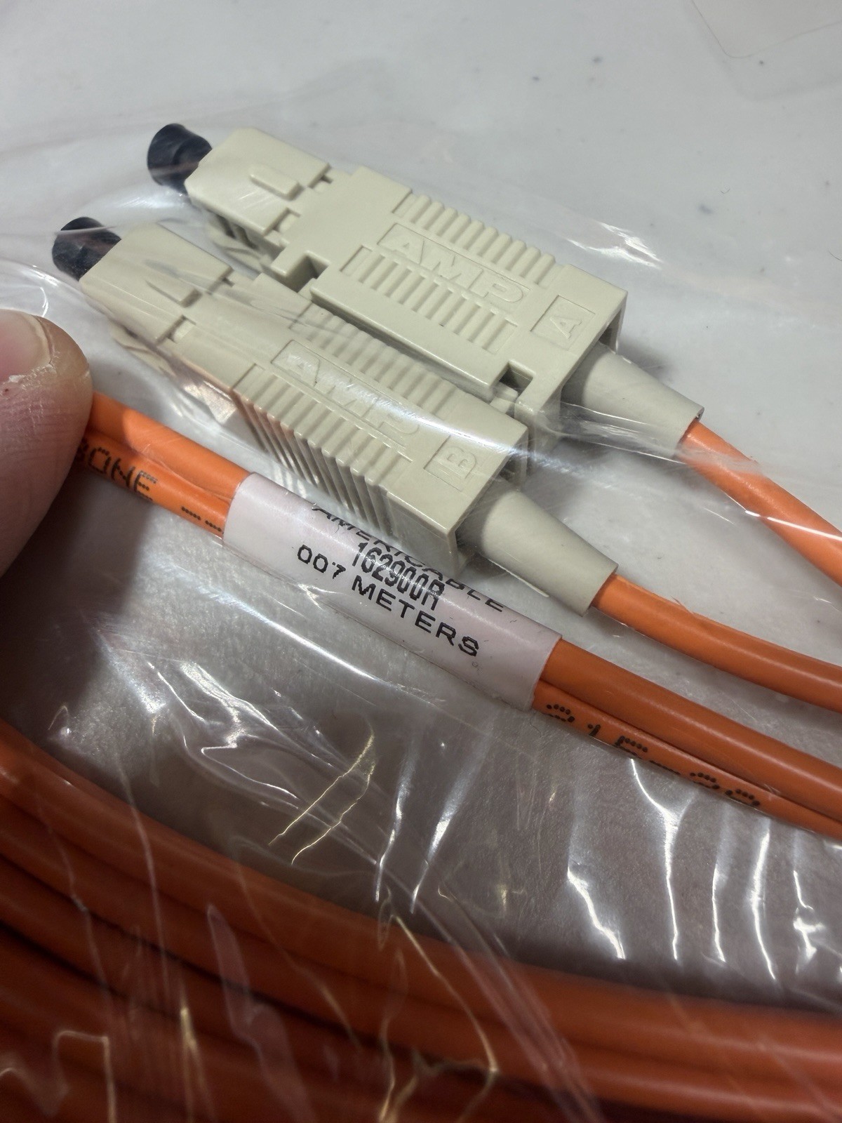 Americable Fiber Optic Cable ST/SC 7M Orange, OM1, 62.5/125 Type, Duplex New!