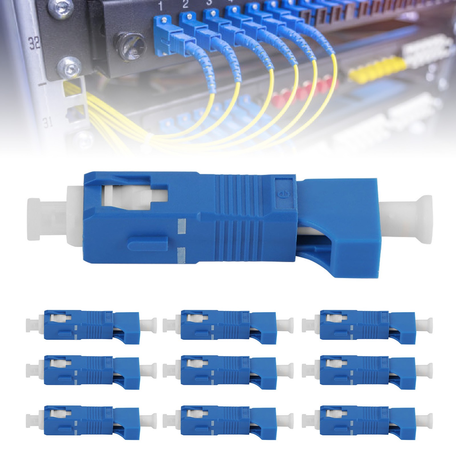 10-Pack SC To LC Fiber Optic Adapter Converter Single Mode (SC Male/LC Female)