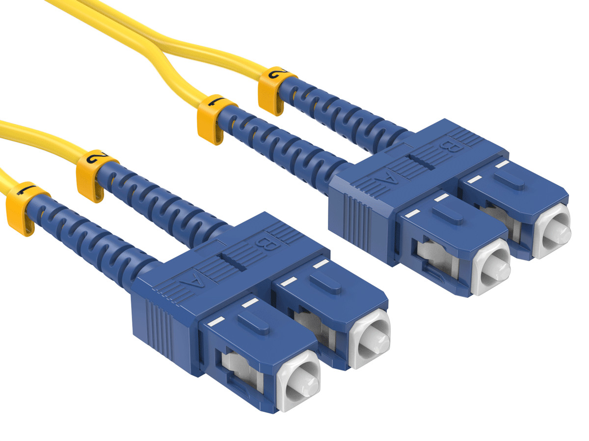 10m OS2 SC to SC UPC Duplex Corning Fiber Optic Cable SingleMode 9/125 OFNR R…