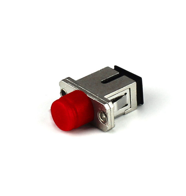 5pcs SC-FC Optical Fiber Adapter Coupler Square To Round Flange Zinc Alloy