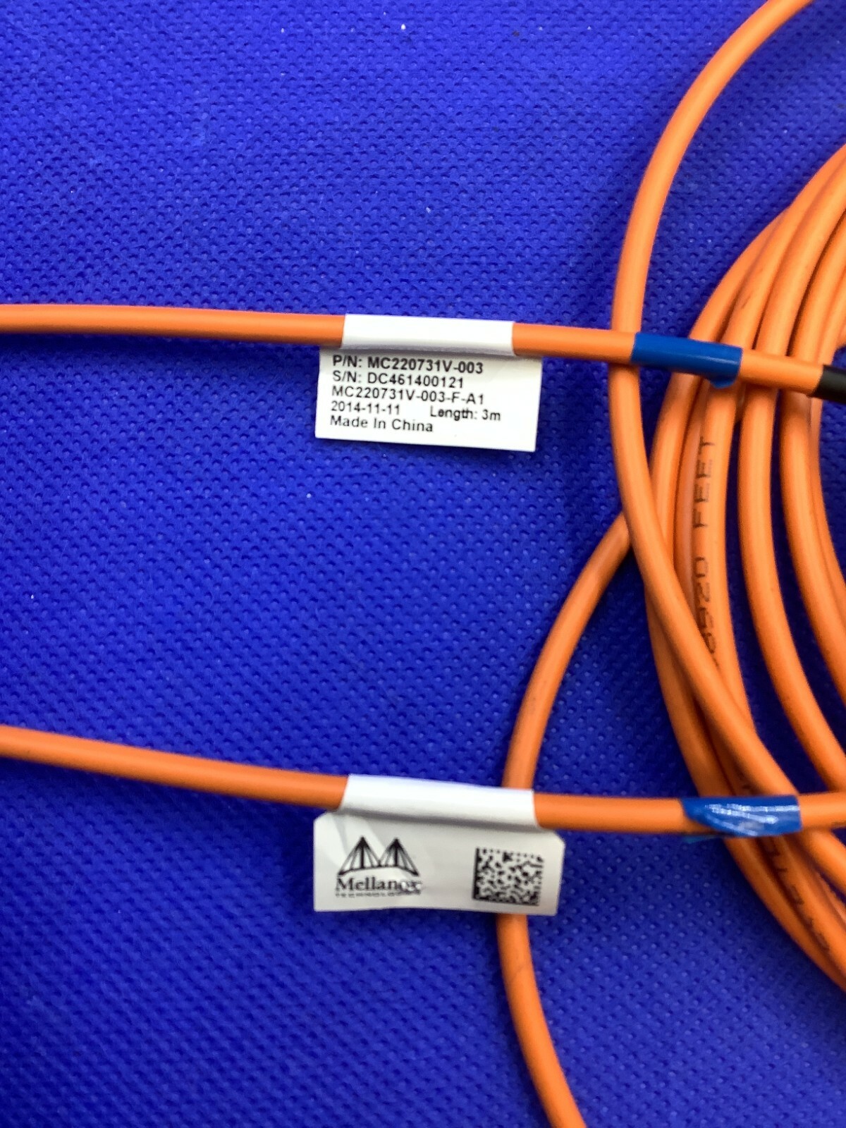 MC220731V-003 Mellanox 56Gb/s FDR Active Optical Cable 3m