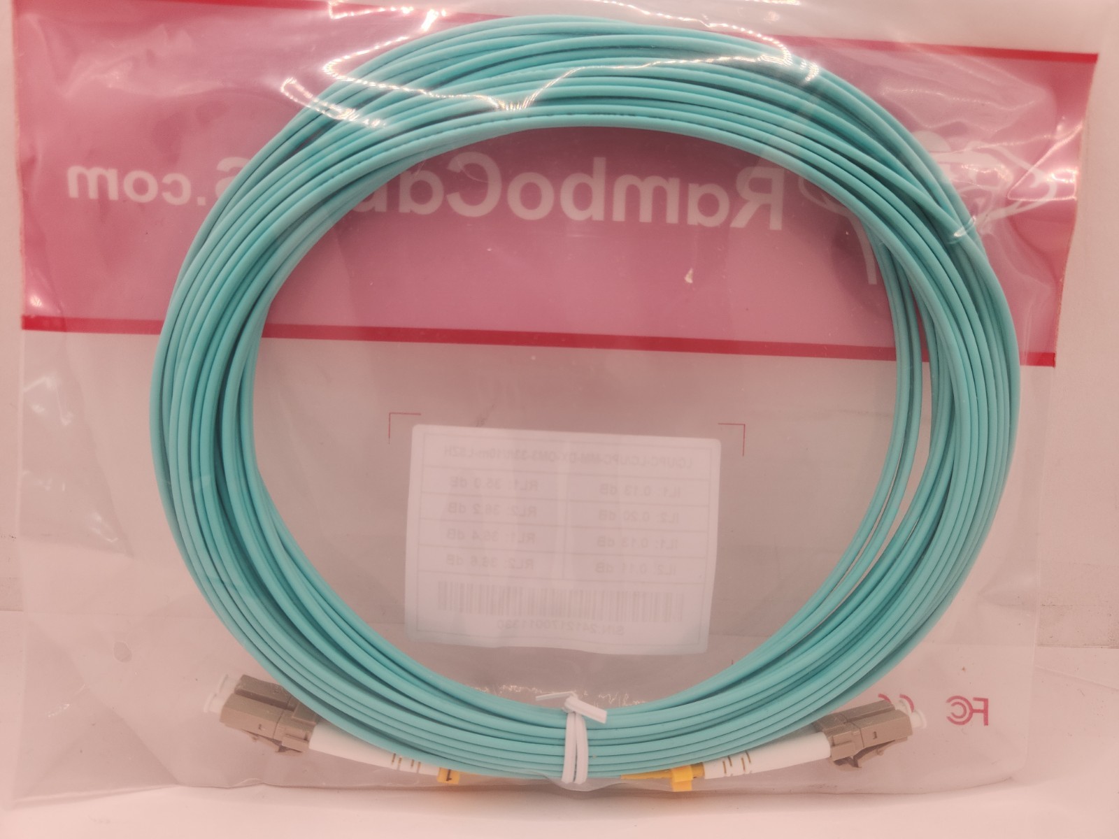 Rambo Cables OM3 Fiber LC to LC Fiber Patch Cable (30ft) Options 7″-500′ 10-Pk