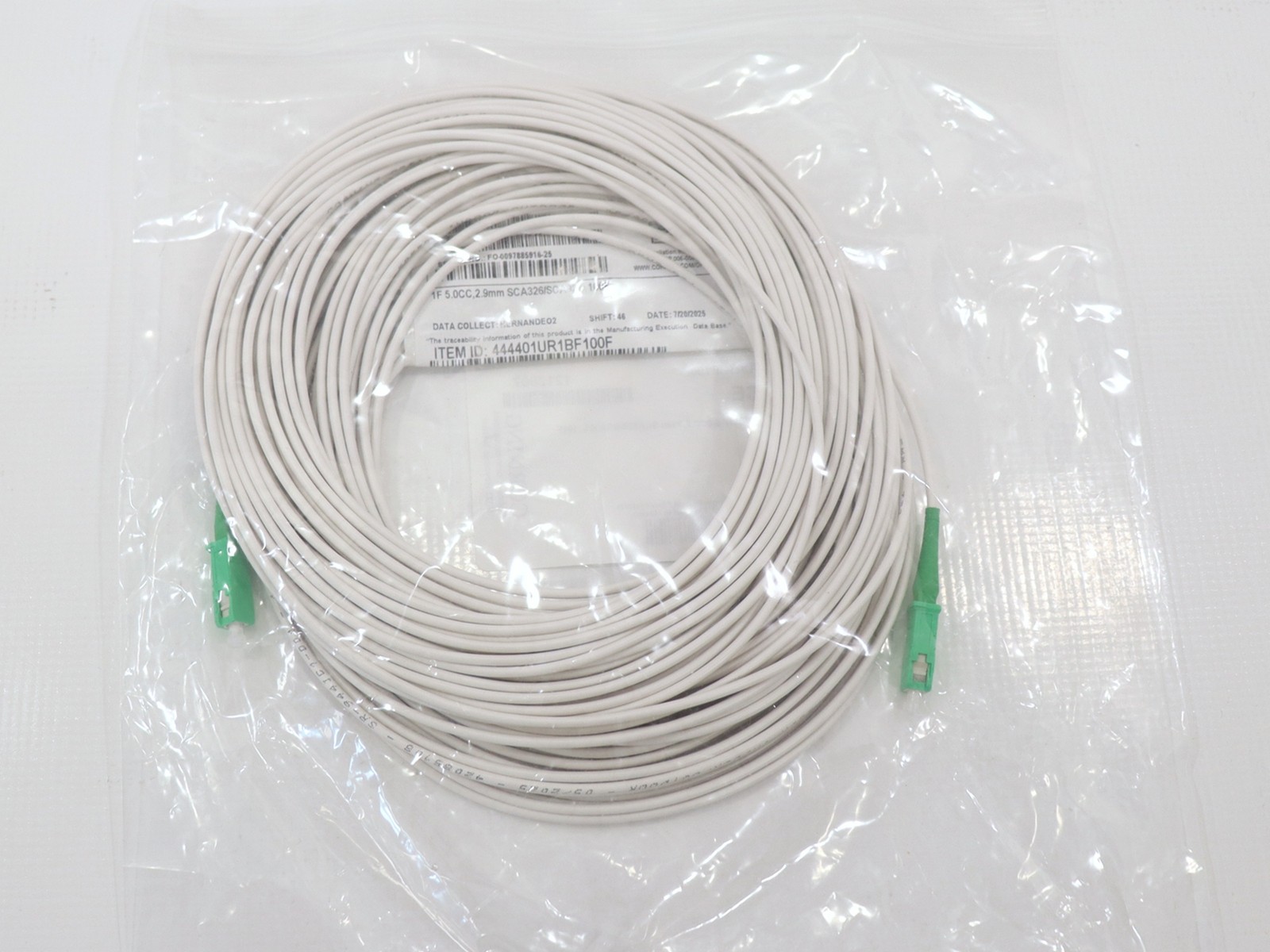 15x Lot 100′ Corning 444401UR1BF100F Optical Jumpers Cable Simplex