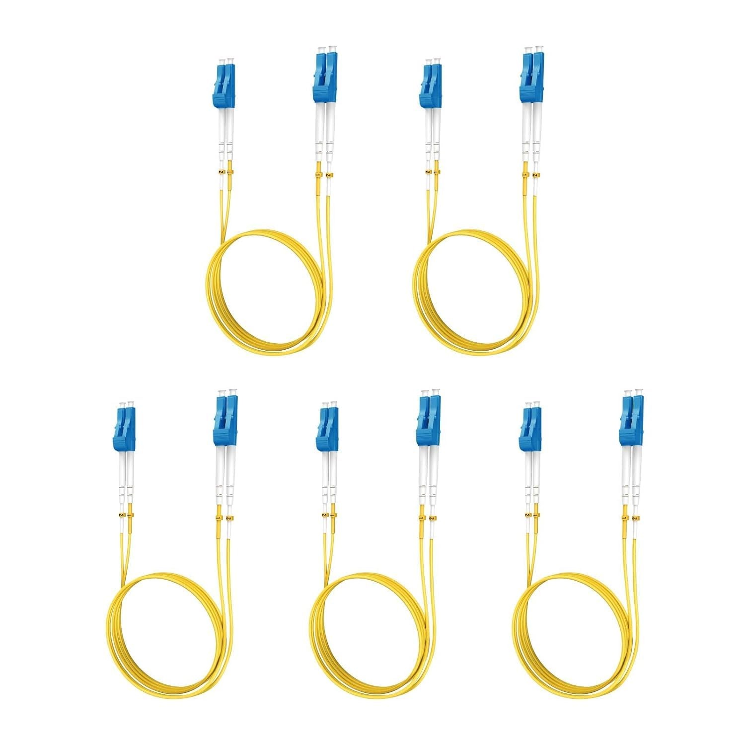 Single Mode Fiber Optic Cable 0.5m LC To LC OS2 LSZH Yellow SMF Wire Jumper