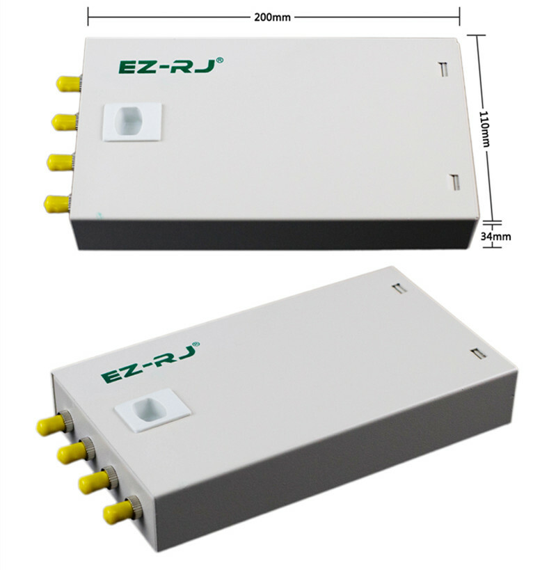 4-port ST fiber optic terminal box thickened 1.0MM full flange + pigtail