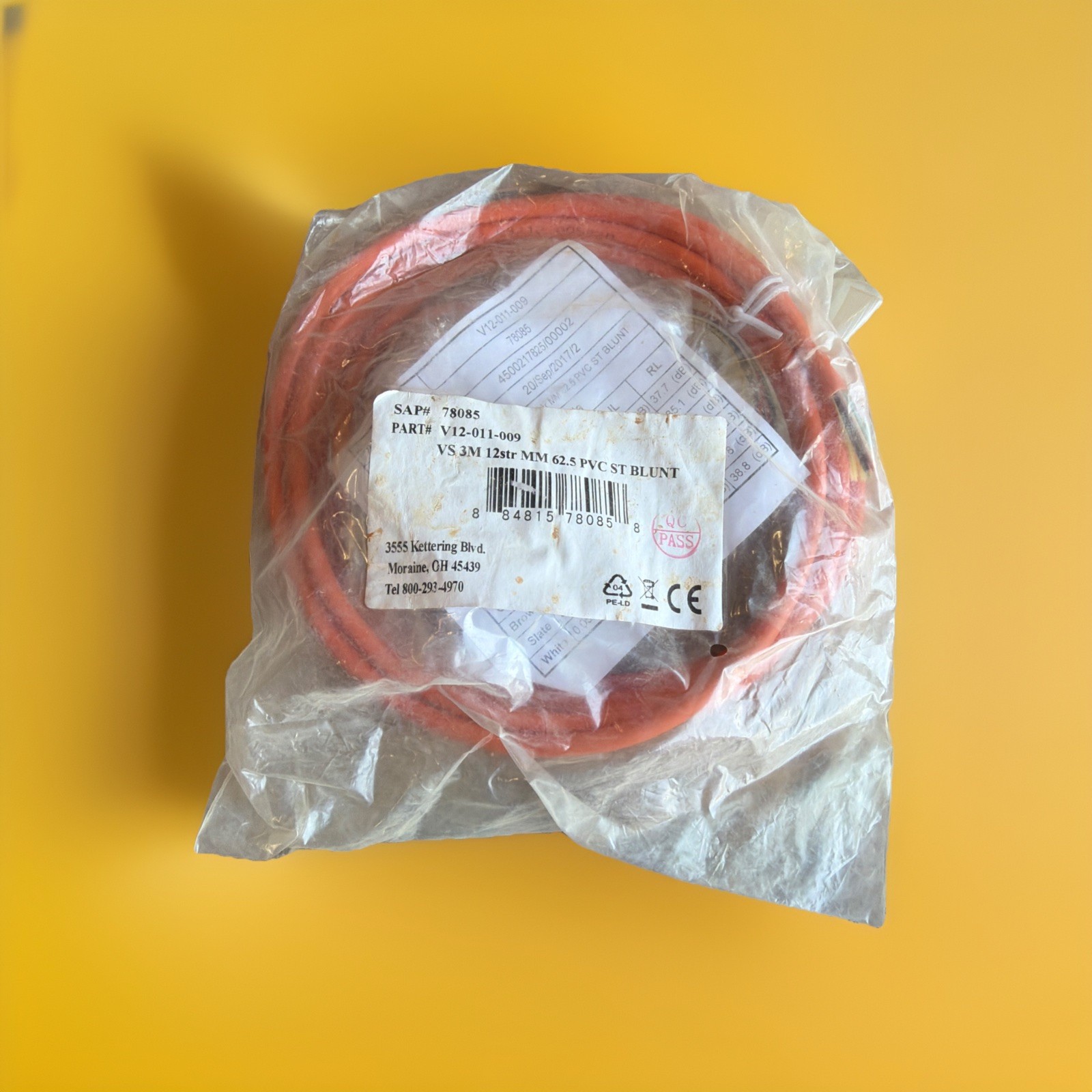 🔥 Legrand Quiktron V12-011-009 VS 3M 12-Strand 62.5 Multimode Fiber ~ 1 Unit🔥