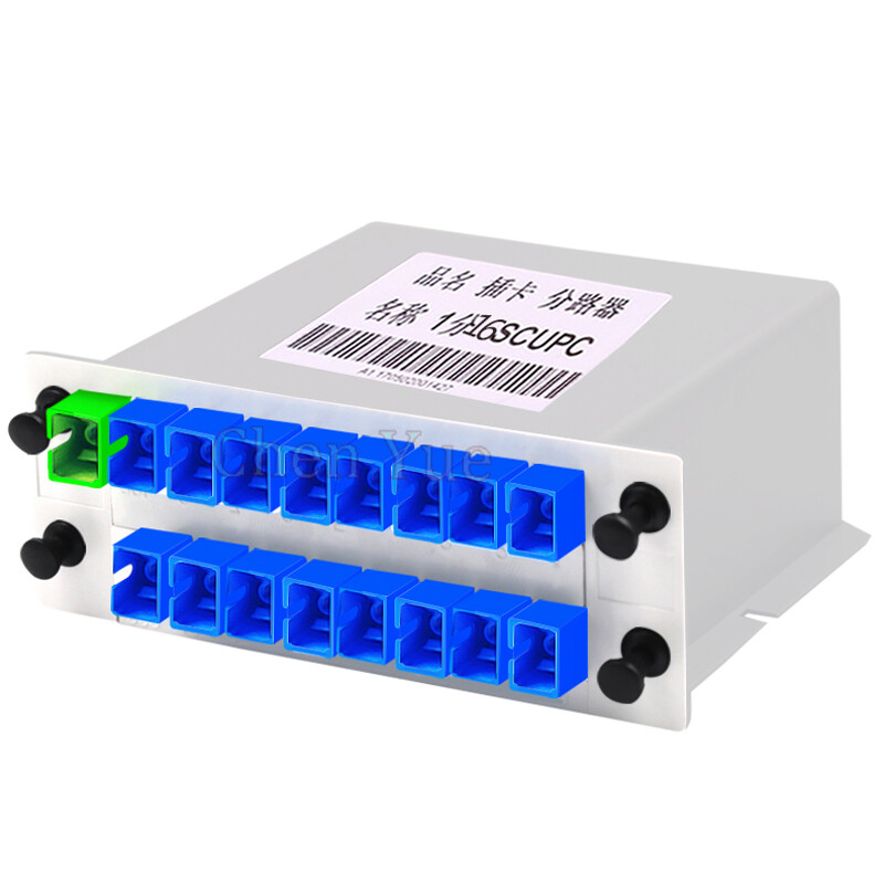 Cassette Type Plug IN Modual 1 *16 PLC Fiber Optic Splitter Box SC UPC Connector