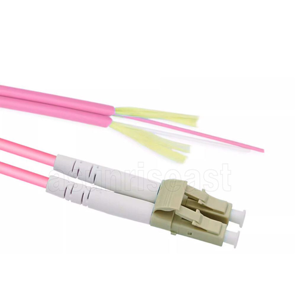 LC to LC 100GBps OM4 Multimode Duplex Fiber Optic Patch Cord Jumper Rose Red lot