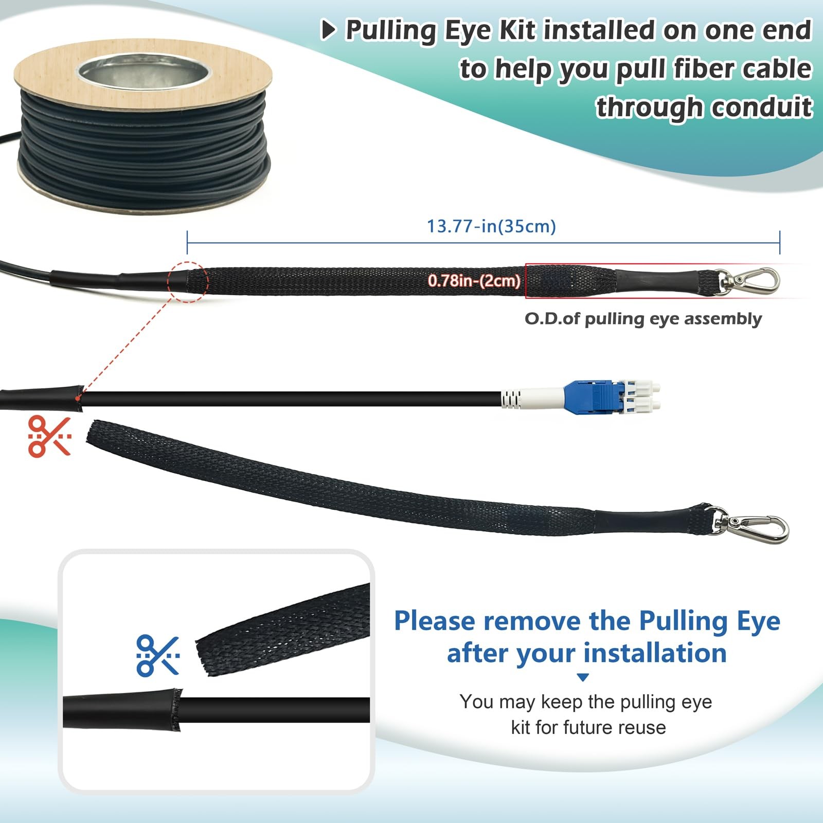 Fiber Optic Cable 500ft/150m OD-5mm OS2 LC to LC Duplex 9/125um Uniboot