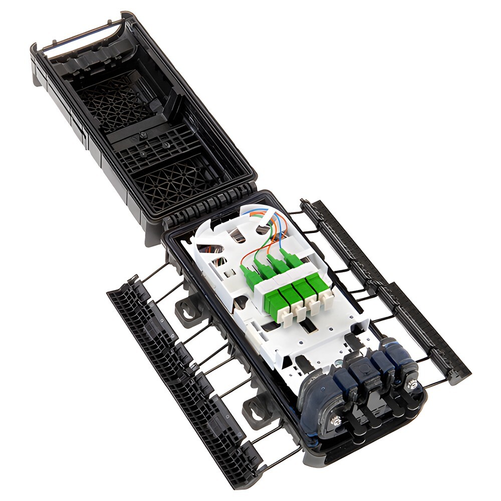 2 In, 4 Out – Indoor/Outdoor Burial Patch & Splice Fiber Enclosure Up to 24 Core