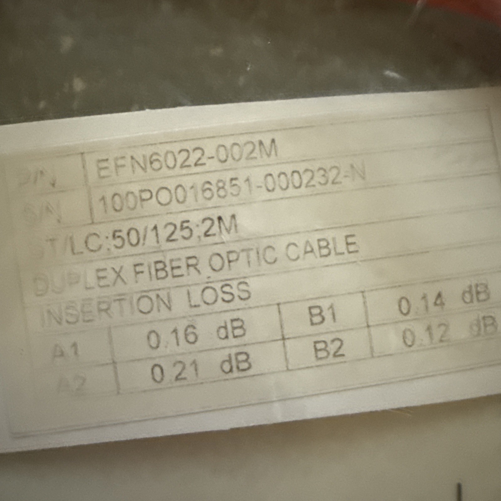 11 Lot Black Box Fiber Optic Cable Multimode 50/125 EFN6022-002M Ceramic Tip