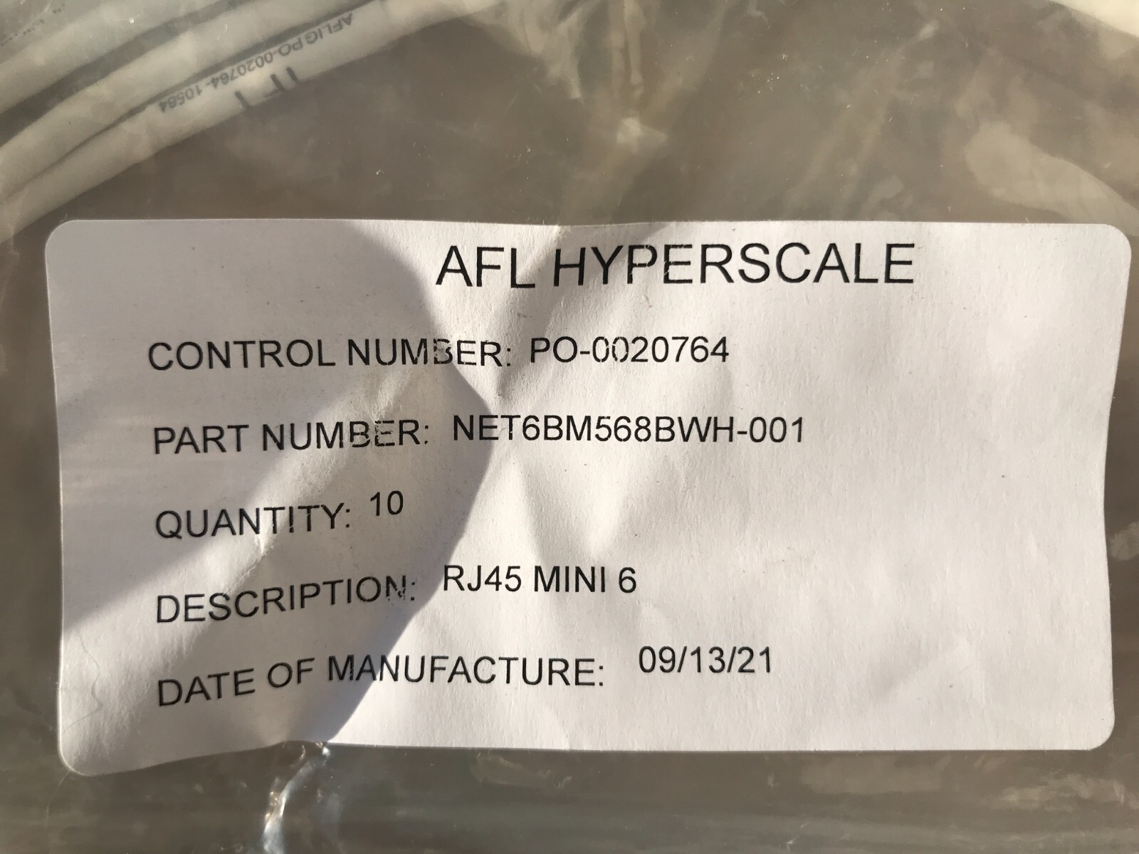 AFL HYPERSCALE NET6BM568BWH-001 RJ45 MINI 6