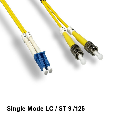 5M Single-Mode Fiber Optic Cable Duplex LC/ST 9/125 2.0mm OD OFNR Ethernet Data