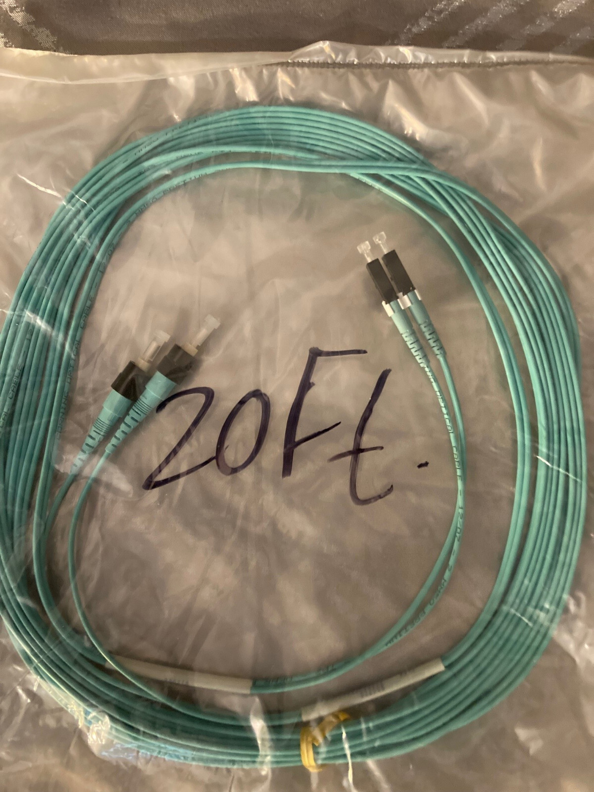 LOT OF 10 – Anixter 6M 20FT LC to ST Duplex Multimode Fiber Optic Optical Cables