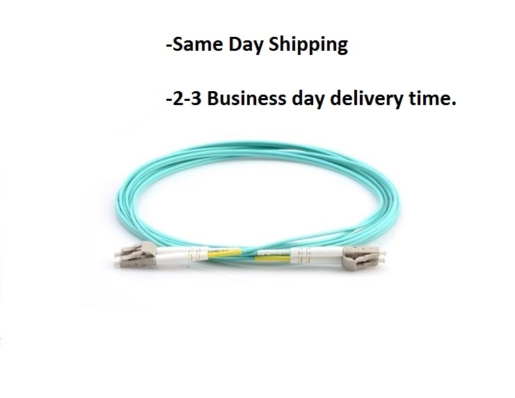 3m LC-LC Duplex 50/125 Multimode 10 Gb Fiber Patch Cables Aqua om3 (QTY-3)- 0761