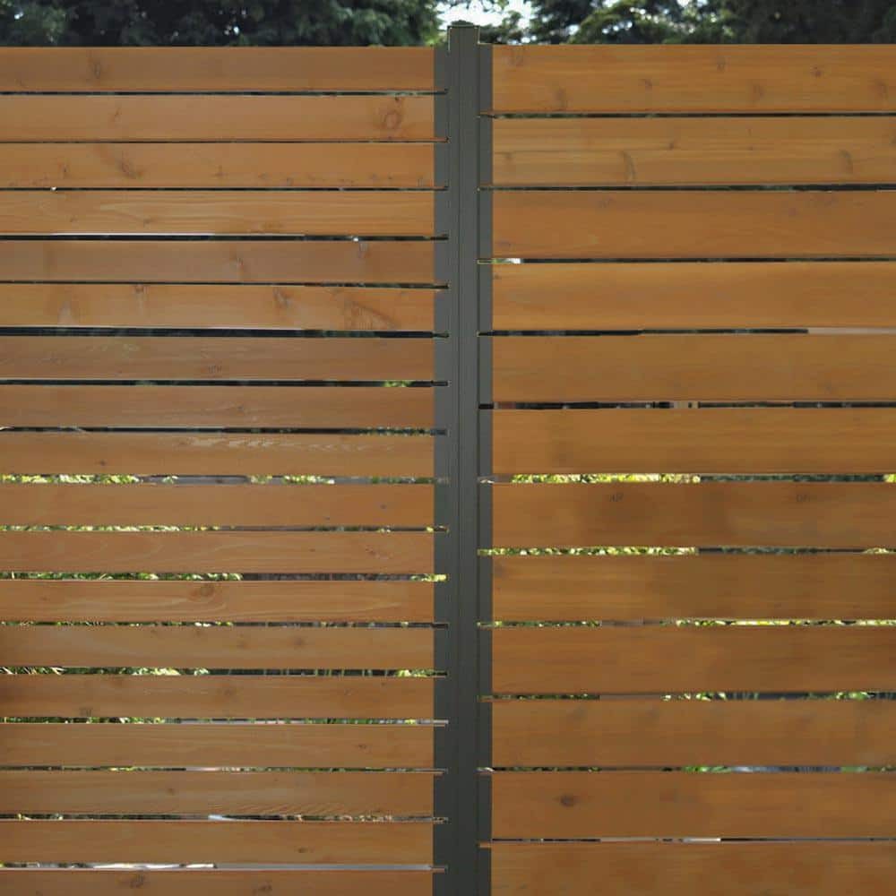 Modular Fence Post 76in Matte Black Aluminum for 6ft Privacy Fence System NEW