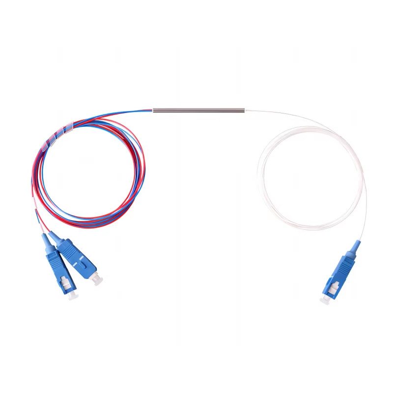 10pcs 1×2 FBT Fiber Optic Splitter Steel Round Tube SC UPC Mini Splitter 0.9mm