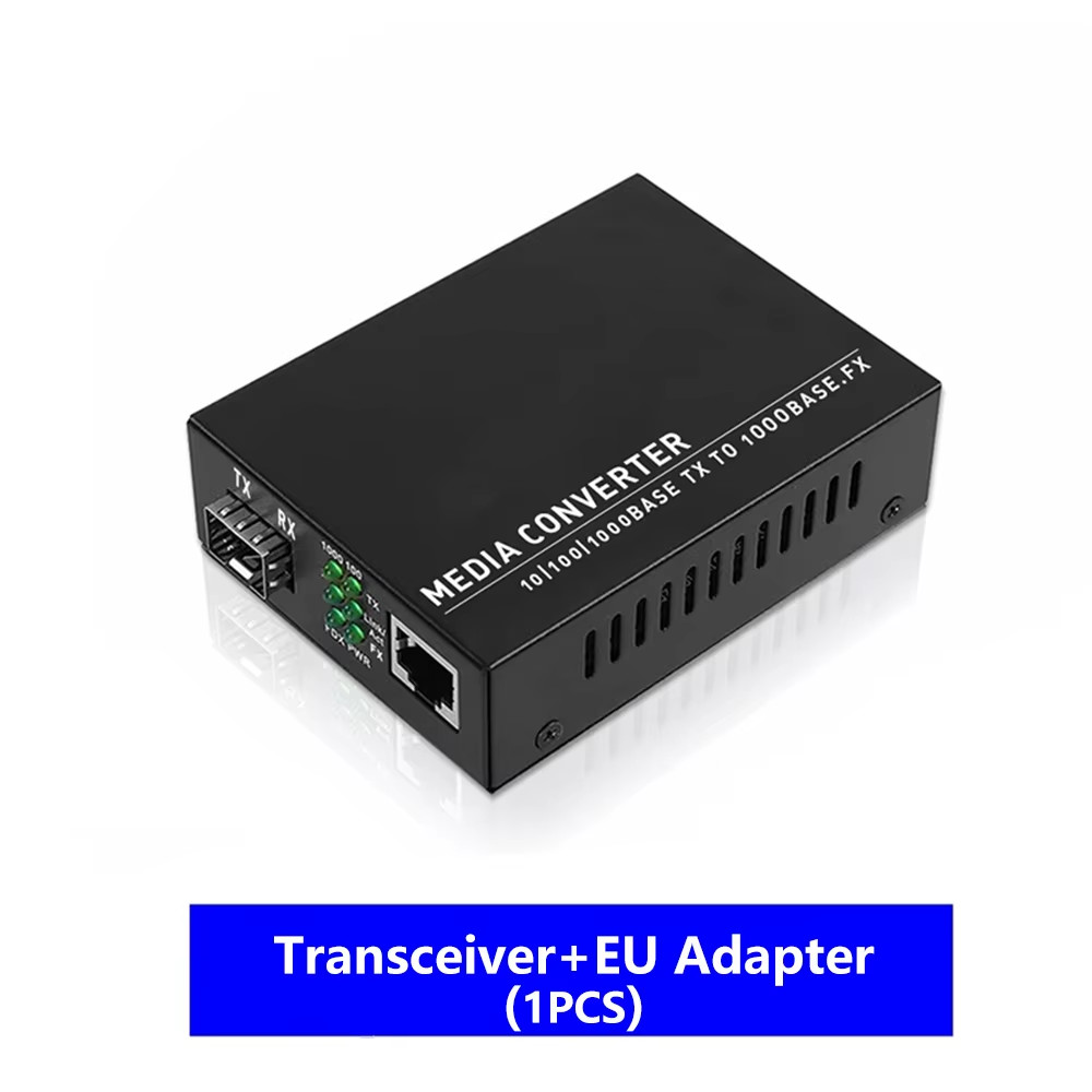 Gigabit SFP RJ45 Media Converter LC SingleMode Fiber Optic Ethernet Transceiver
