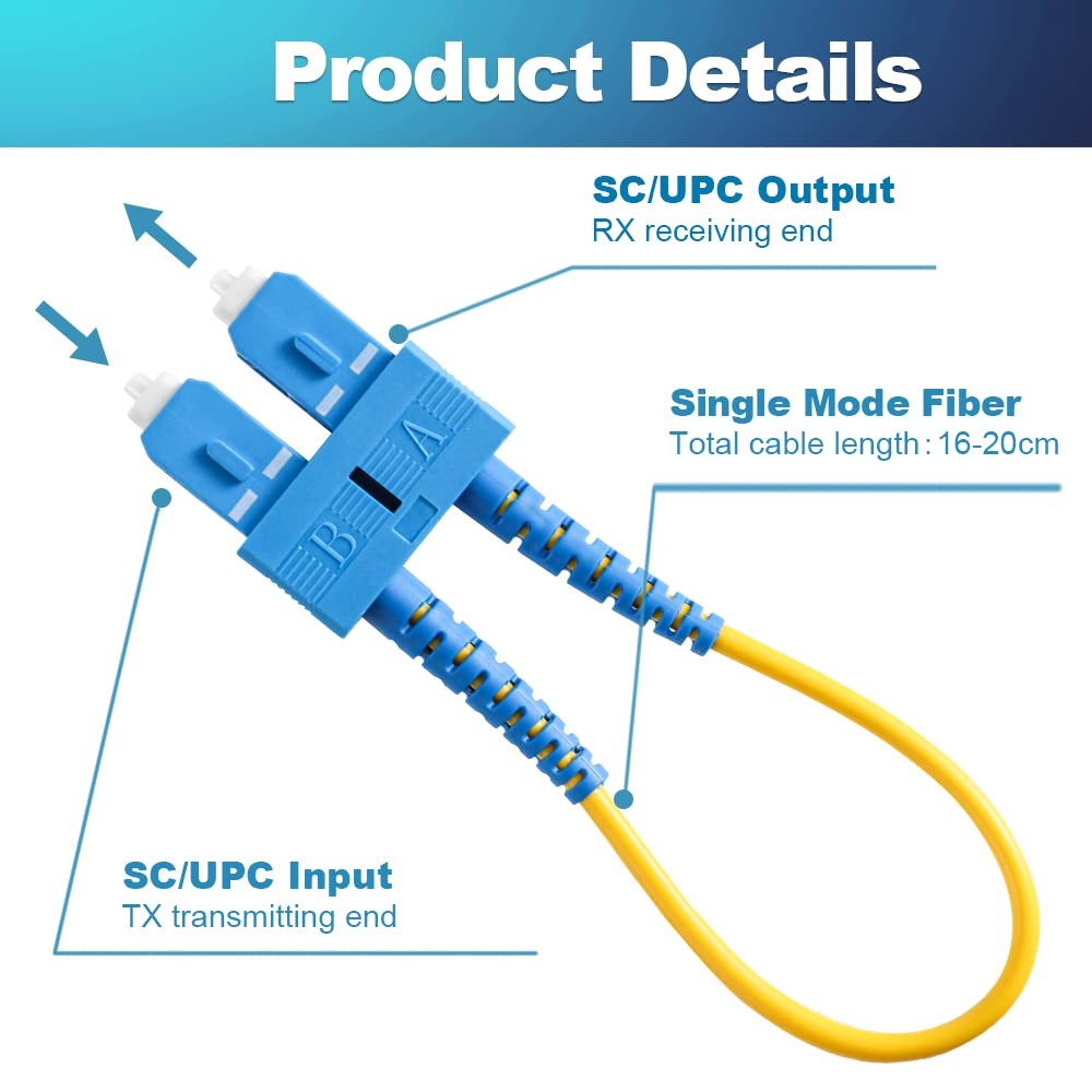 4 PCS Single Mode Loopback Plug Tester SCUPC Fiber Optic Cable Adapter 9/125