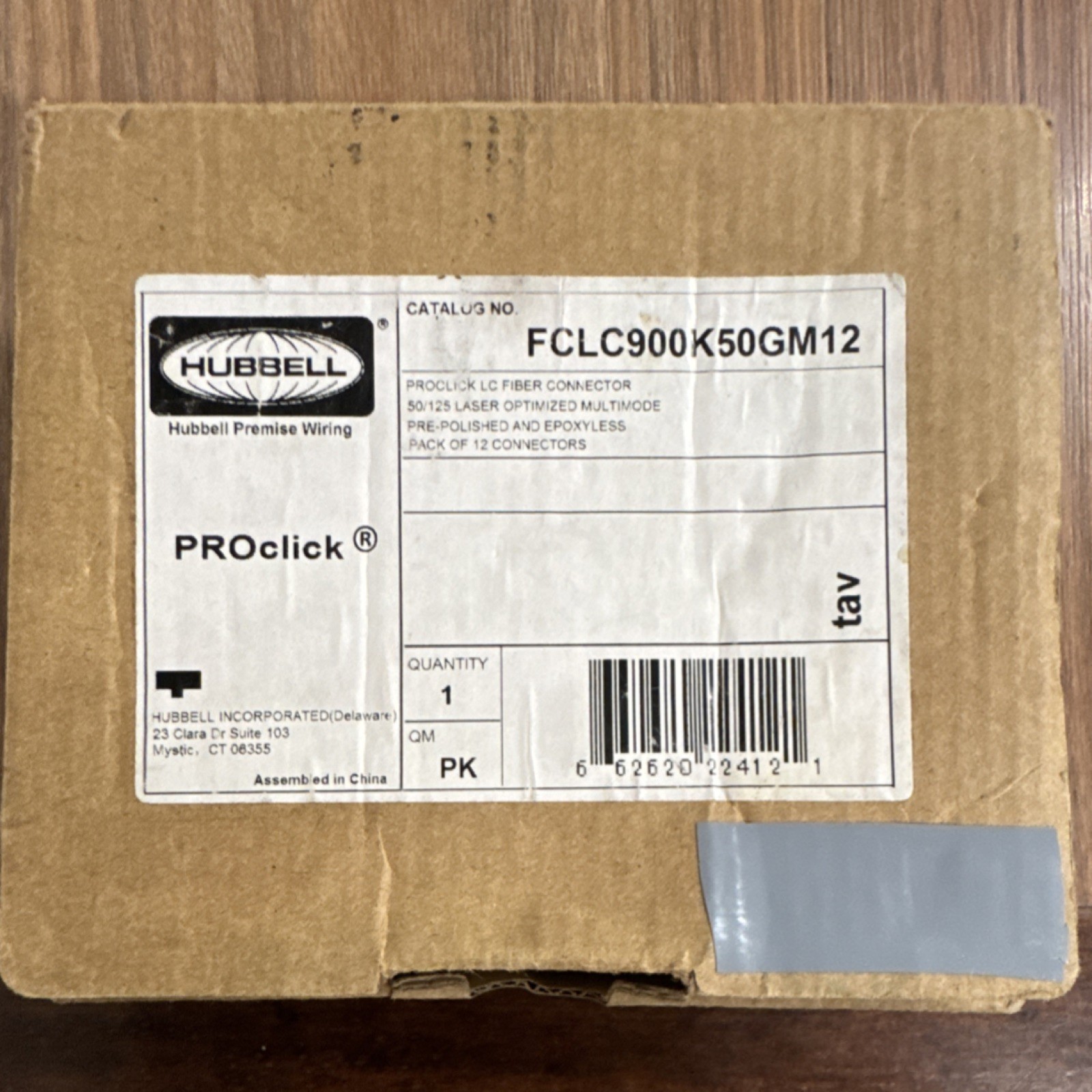 Hubbell ProClick LC Multi-Mode OM3 – Pre-Polished Fiber Optic Connectors Qty:24