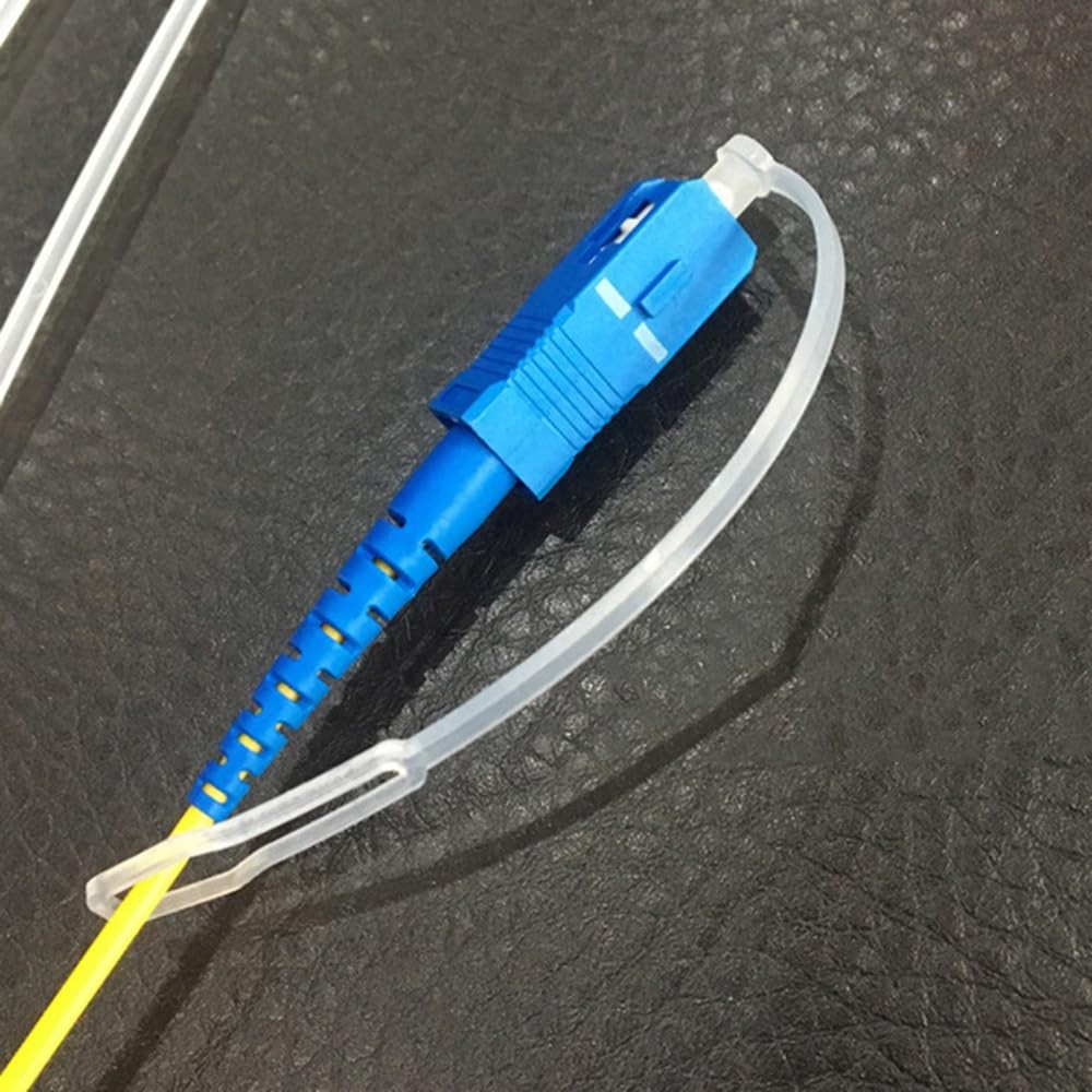 50pcs 90mm White SC Fiber Optic Dust Caps Fiber Optic Cables and End Faces wi…