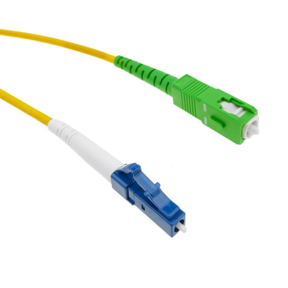 2m LC/UPC-SC/APC Simplex 9/125 OS2 Singlemode Fiber Patch Cable OFNR Yellow 6FT