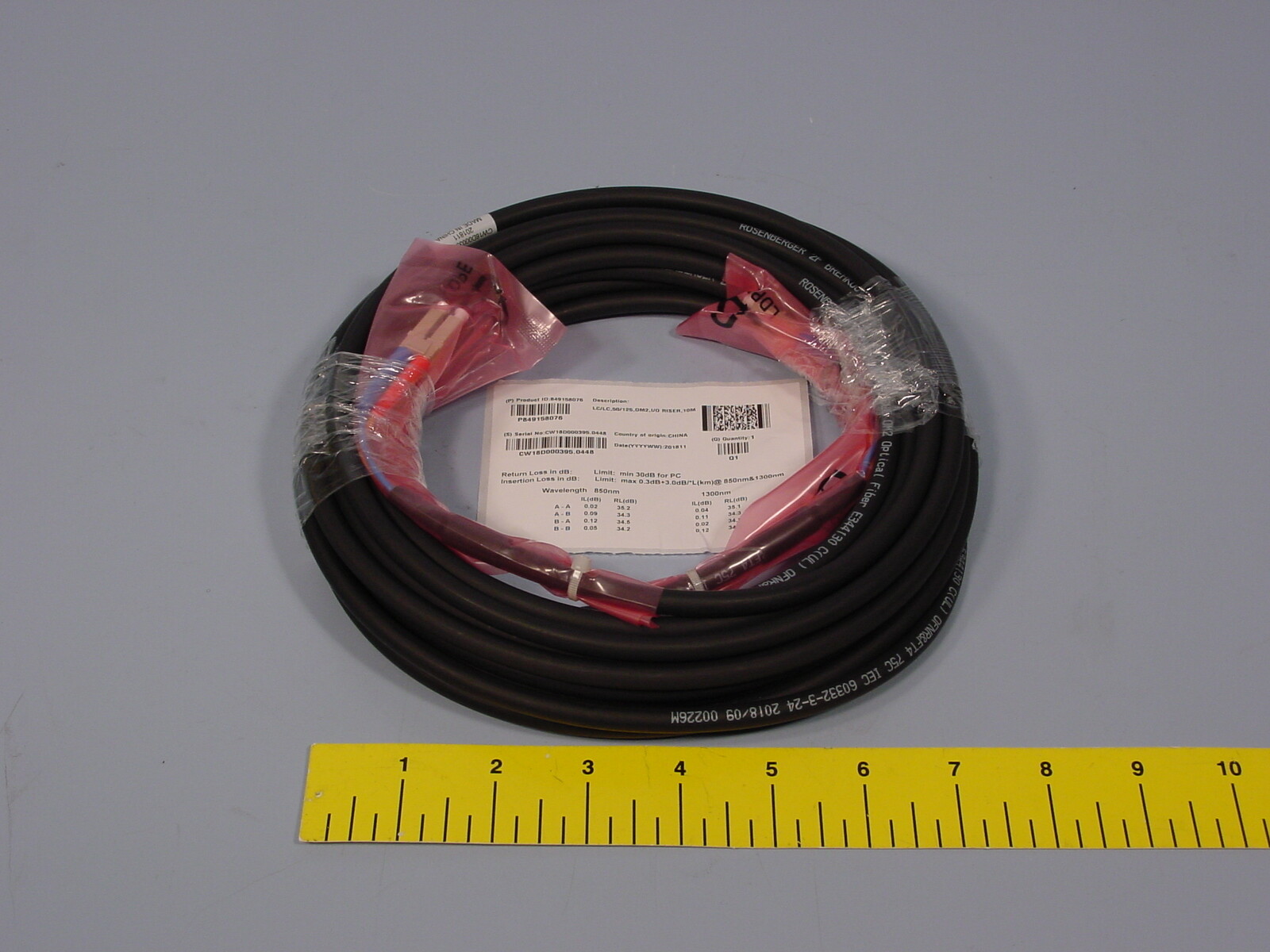*Rosenberger 849158076 LC/LC 50/125, OM2, I/O Riser, 10M Fiber Optic Cable Assy