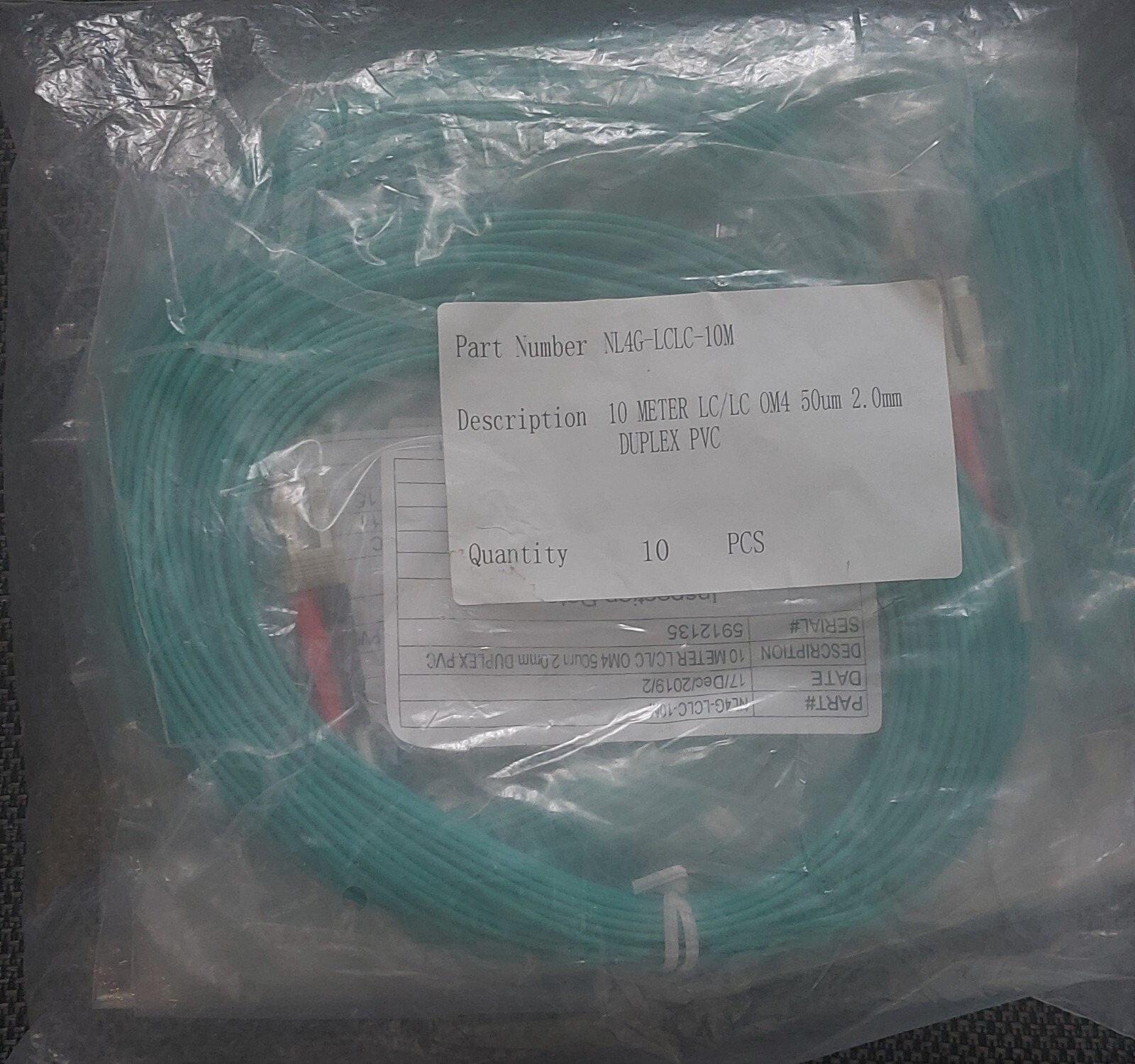 Pack of 9: 10m LC / LC 0M4 Duplex 2.0mm Fiber Optic Cable