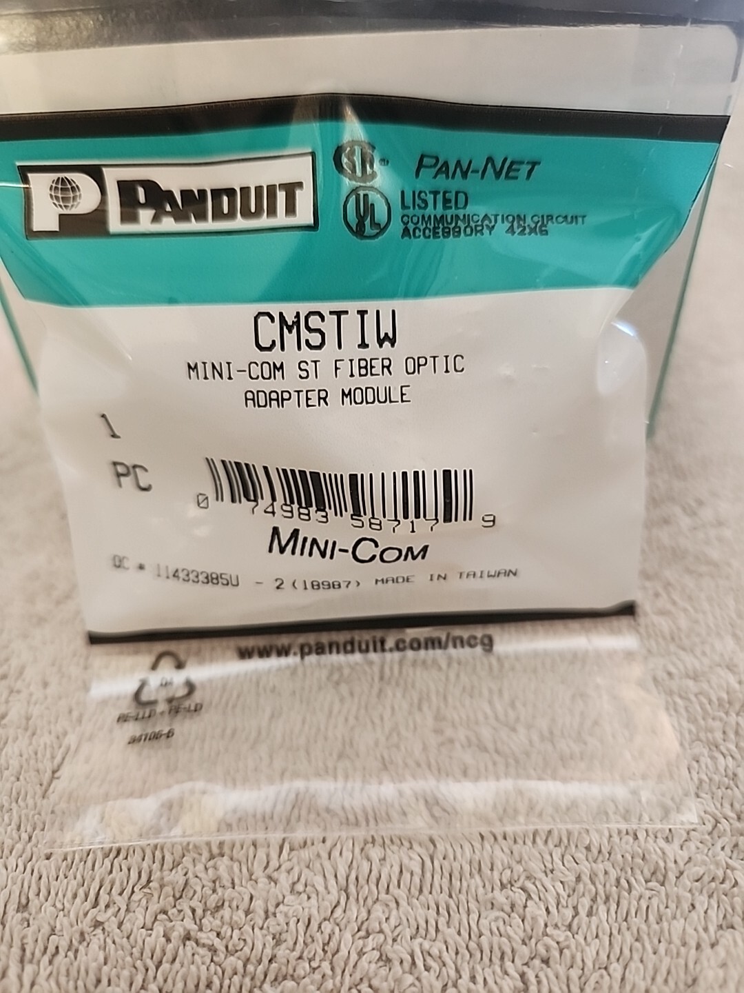 Pan-net CMSTIW Mini-Com ST Fiber Optic Adapter Module 10pc