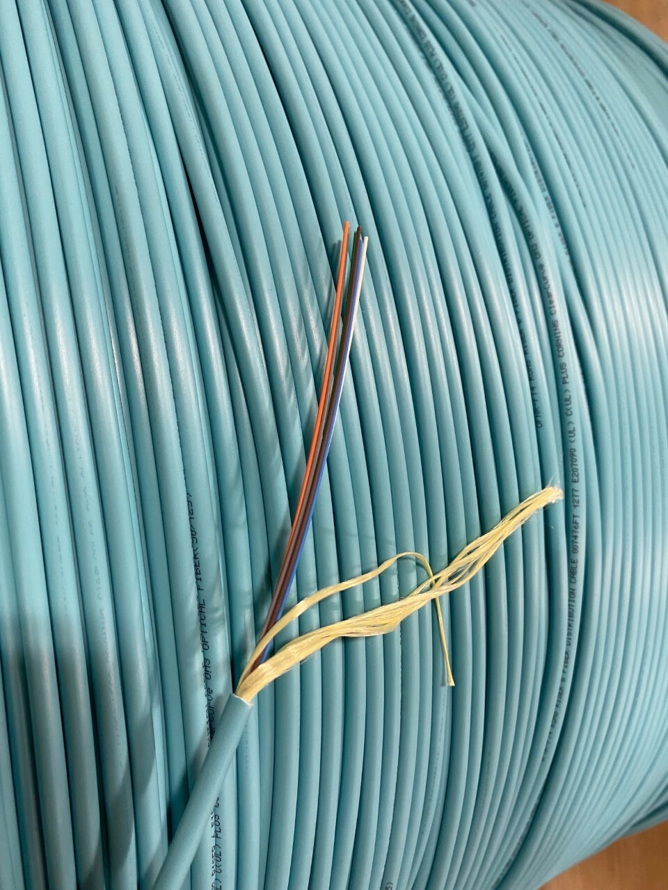 2000ft 6 Strand OM3 50/125 Multimode Indoor Riser Rated Fiber Optic Cable Aqua