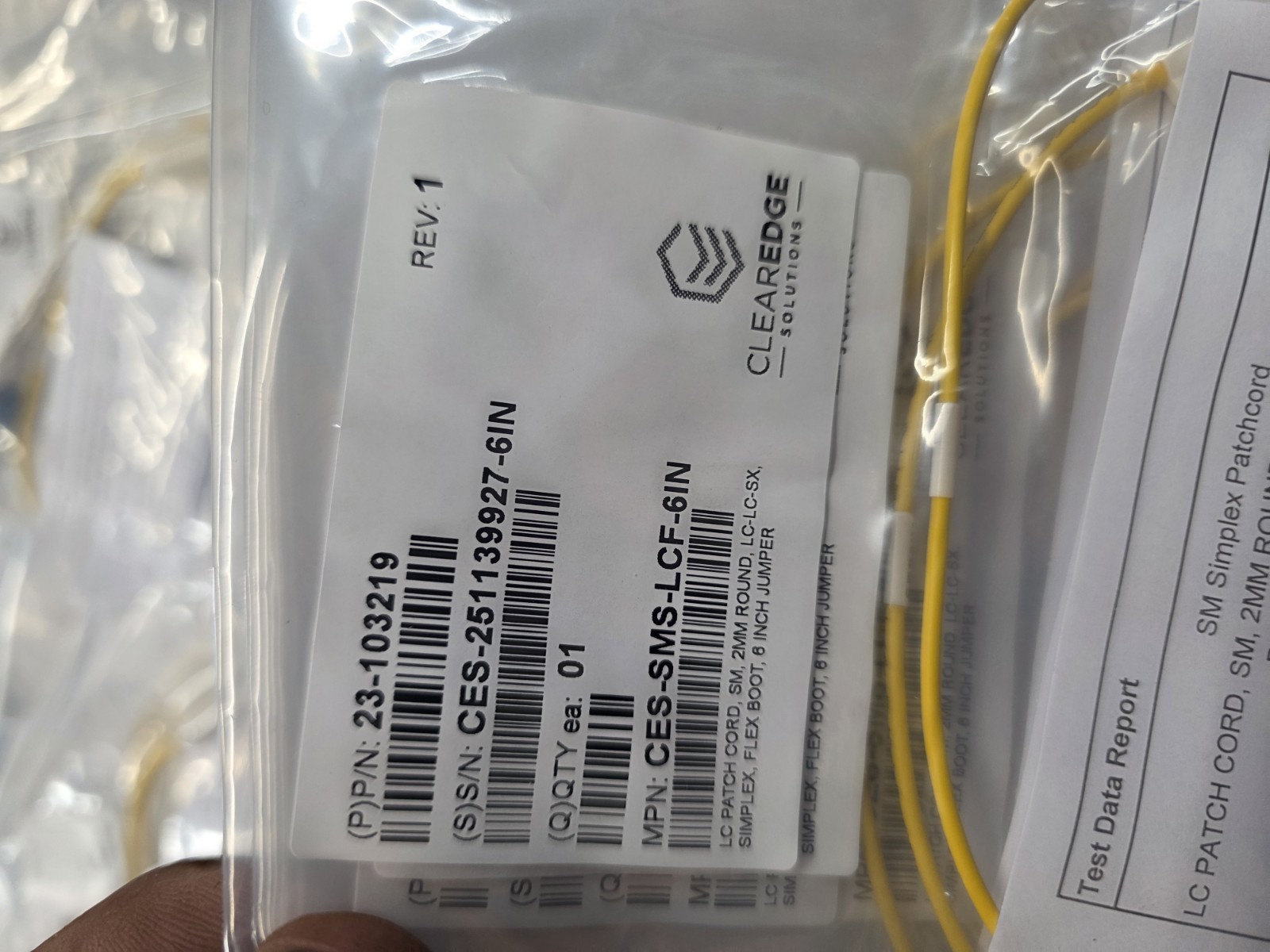 52 Clearedge Patch Cord Cables LC 2mm SX 8″