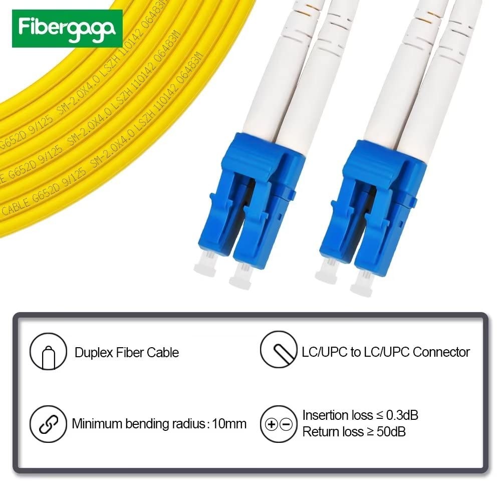 1m/3ft OS2 LC to LC Fiber Patch Cable Single Mode Duplex 9/125um 2.0mm