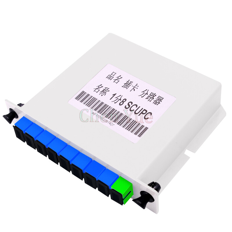 1X8 SC Optical Fiber Splitter Cassette Box Single Mode PLC Fiber Optic Splitter